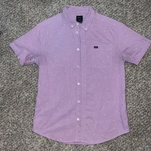 RVCA Mens Casual Short Sleeve Button Down